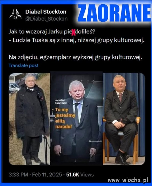 "Nie ma na świecie ludzi dużo mądrzejszych niż ja"
