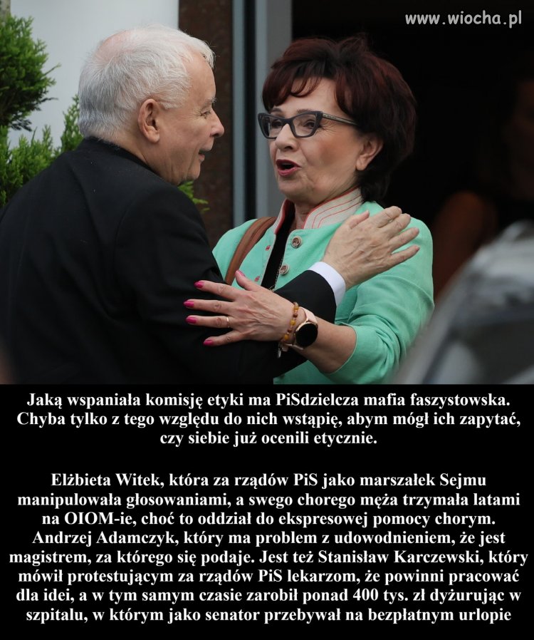 Uspokoiłem się,  jak takie tuzy są w komisji etyki