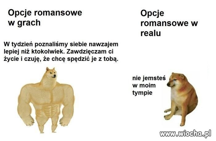 Opcje romansowe w grach kontra