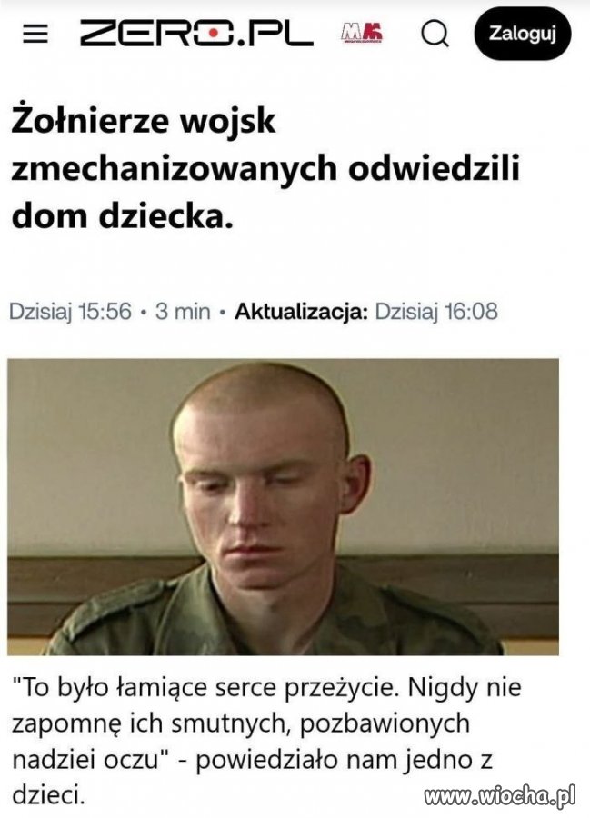 Żołnierze wojsk zmechanizowanych odwiedzili dom dziecka.