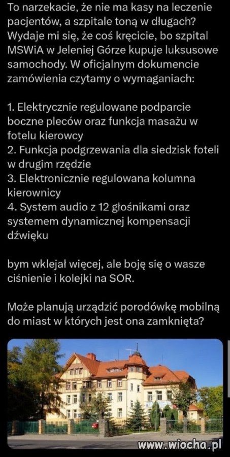 Szpital MSWiA w Jeleniej Górze kupuje samochody...
