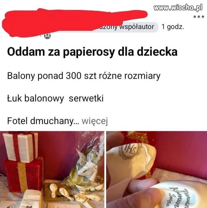 Oddam za papierosy dla dziecka