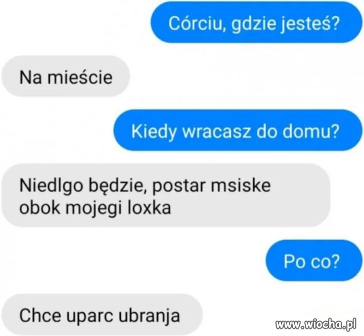 Chce uprać ubrania