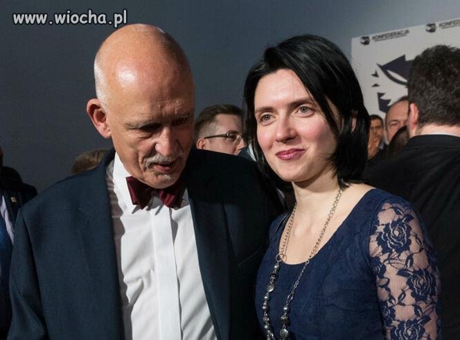 Janusz Korwin-Mikke z żoną Dominiką