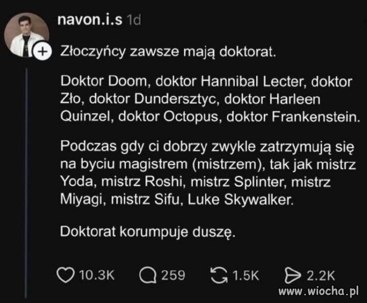 Złoczyńcy mają doktorat