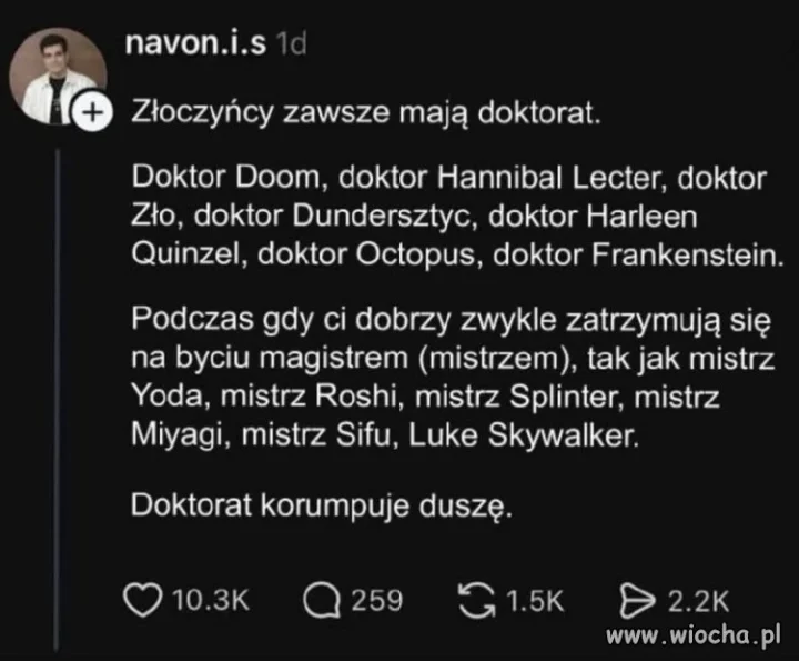Złoczyńcy mają doktorat