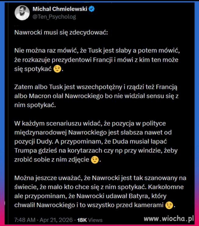 ...albo Tusk jest wszechpotężny i rządzi też Francją