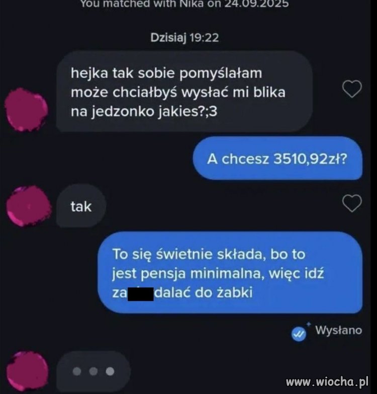 Typowa rozmowa na Tinderze