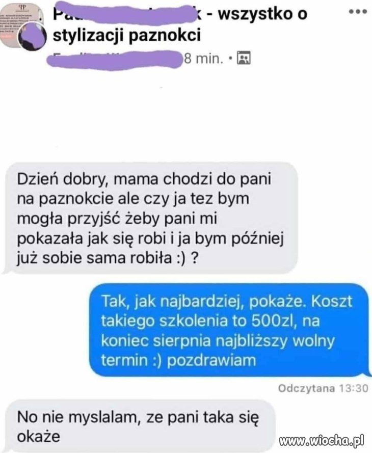 Nie myślałam, że się Pani taka okaże...