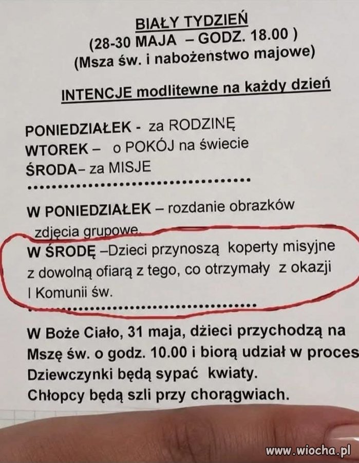 Jaka ofiara będzie odpowiednia, by potem ksiądz z ambony nie mówił, że mało daliśmy?!