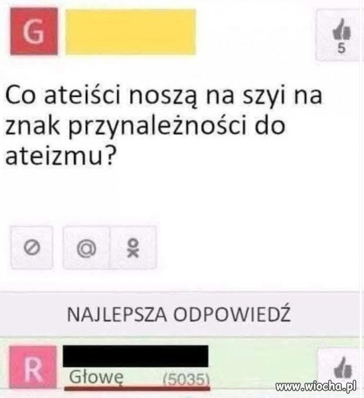 Co ateiści noszą na szyi?