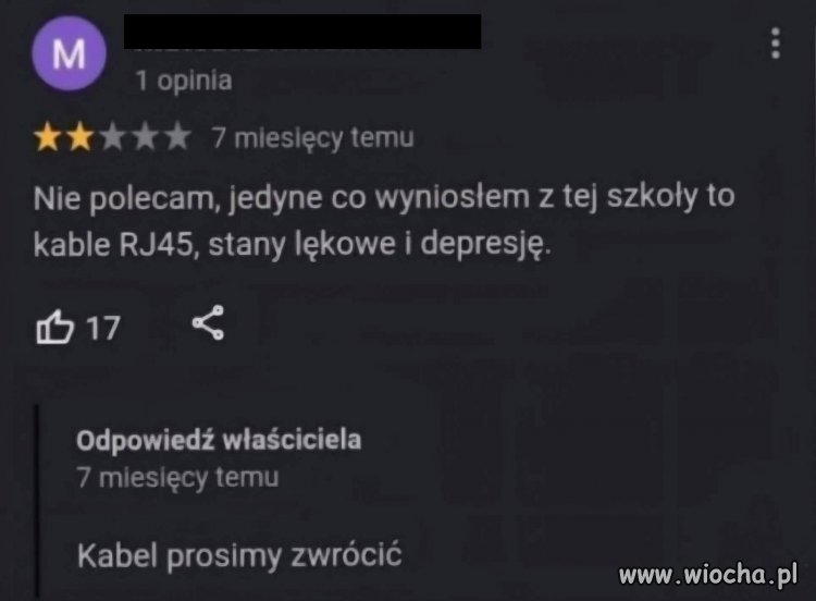 Kabel prosimy zwrócić