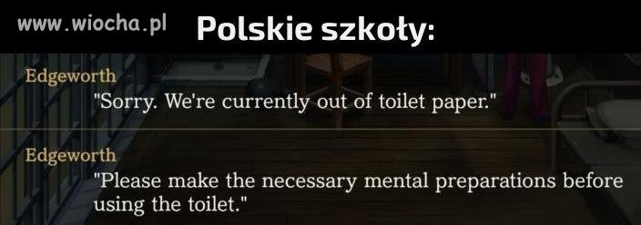 Polskie szkoły zawsze mają braki papieru toaletowego