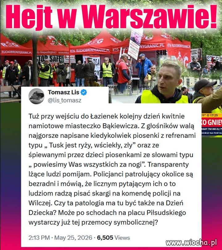 Już dość tego pisowskiego hejtu w Warszawie!
