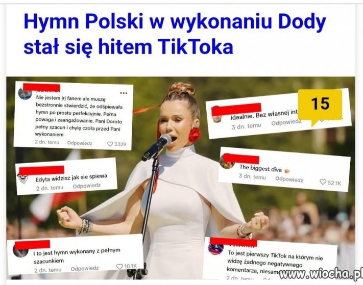 Doda śpiewa hymn Polski