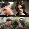Zdjęcia na ściankach w salonie fryzjerskim