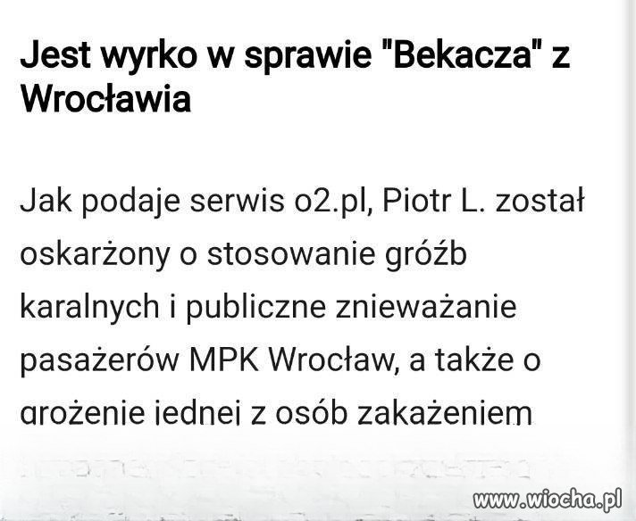 Jest wyrko w sprawie "Bekacza" z Gdańska