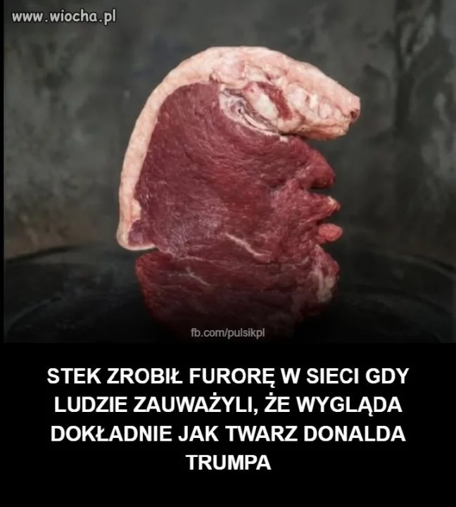 Stek wyglądający jak Donald Trump