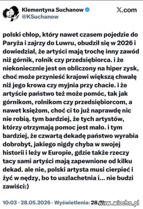 Klementyna Suchanow - słowo do Mentzena.