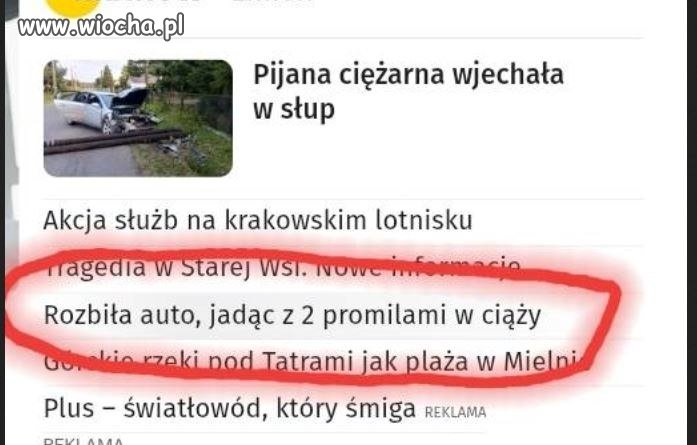 Była z 2 promilami w ciąży
