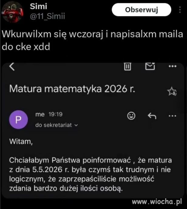 Osobą może jest ciężko zdać maturę