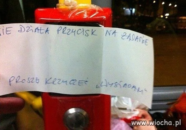 Proszę krzyczeć "wysiadam"