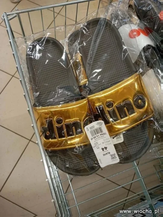 Złote klapki Dino