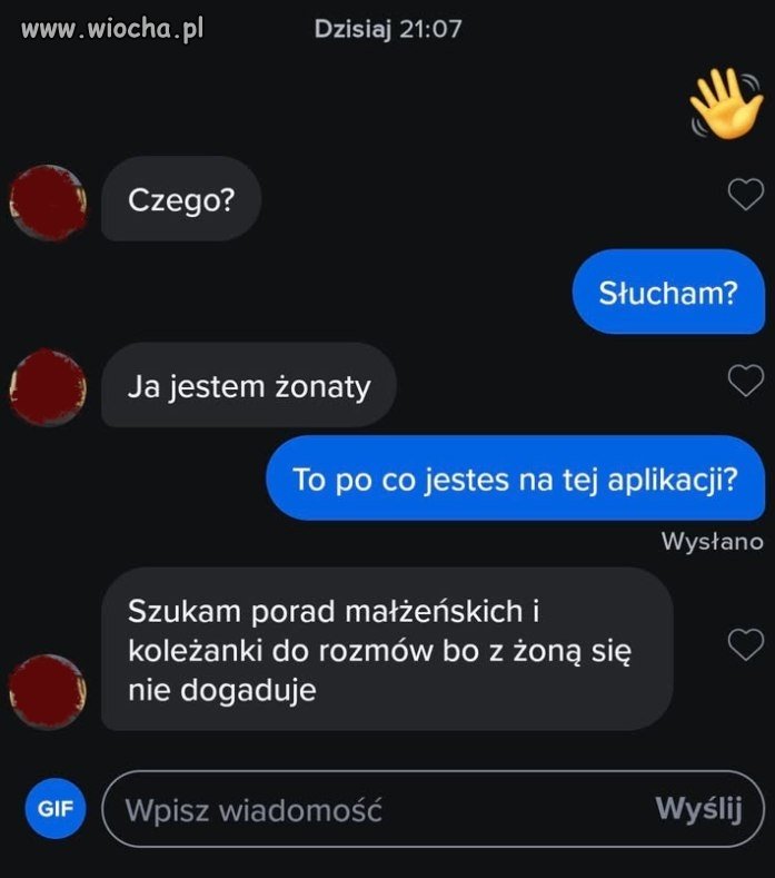 Szuka porad małżeńskich na Tinderze