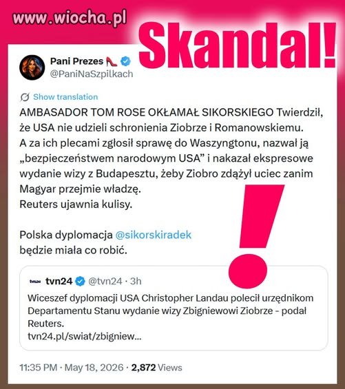 Ziobro to jednak ważna postać. (?) dla Trumpa. 