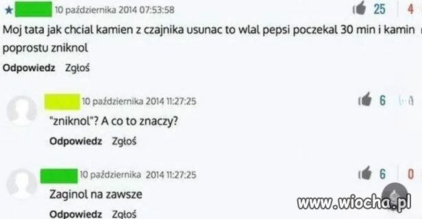 A co to znaczy "zniknol"?