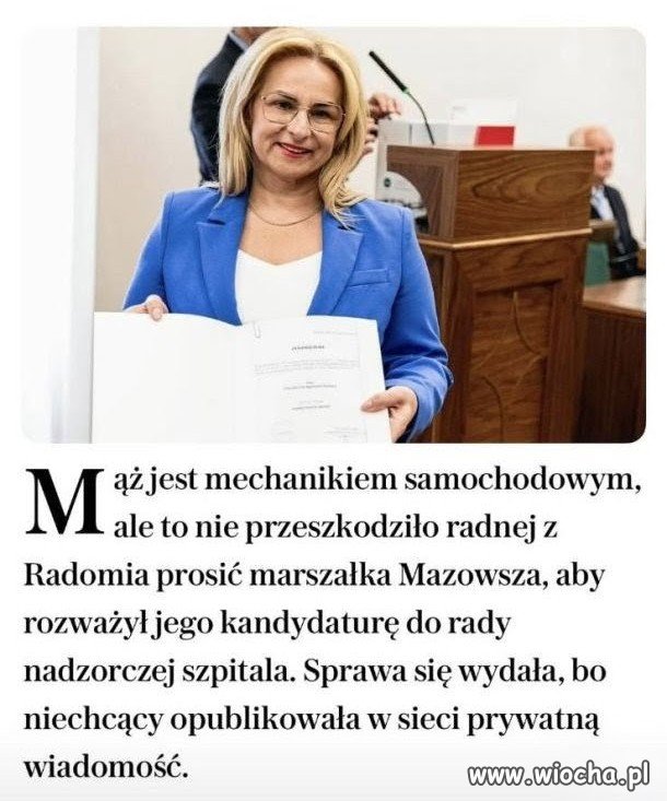 Kochająca żona szuka pracy dla męża.