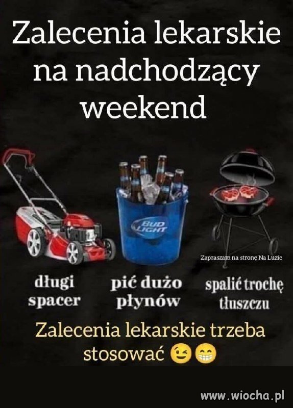 Zalecenia lekarsie na nadchodzący weekend