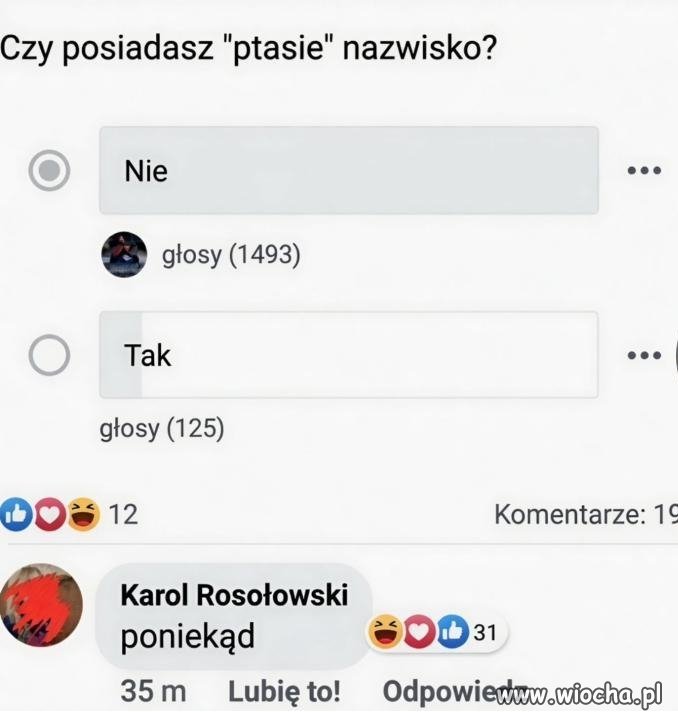 Czy posiadasz "ptasie" nazwisko?