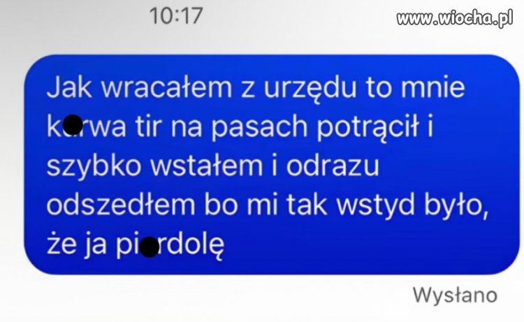 Tir mnie potrącił
