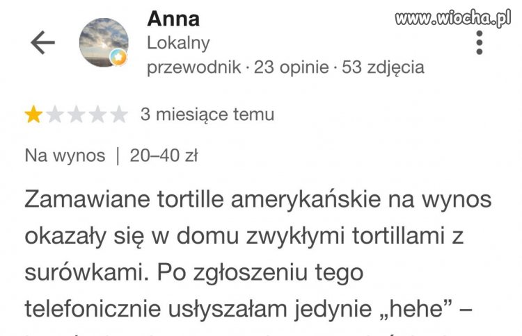 Tortille okazały się zwykłymi tortillami z surówkami