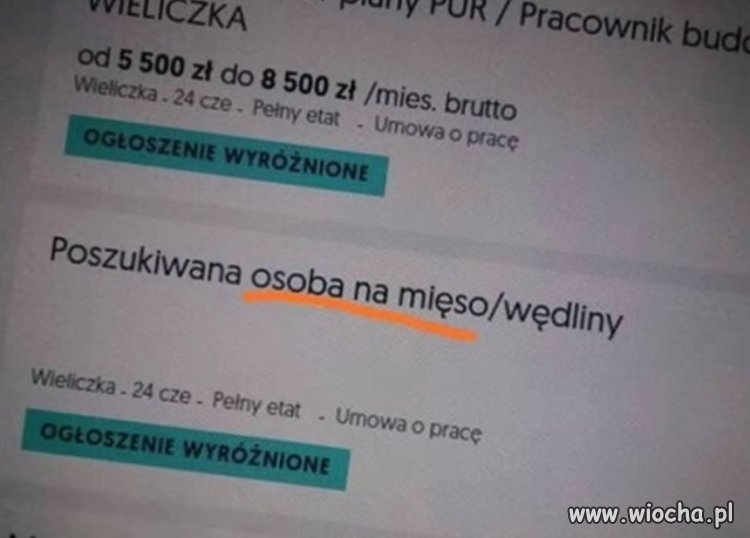 Poszukiwana osoba na mięso