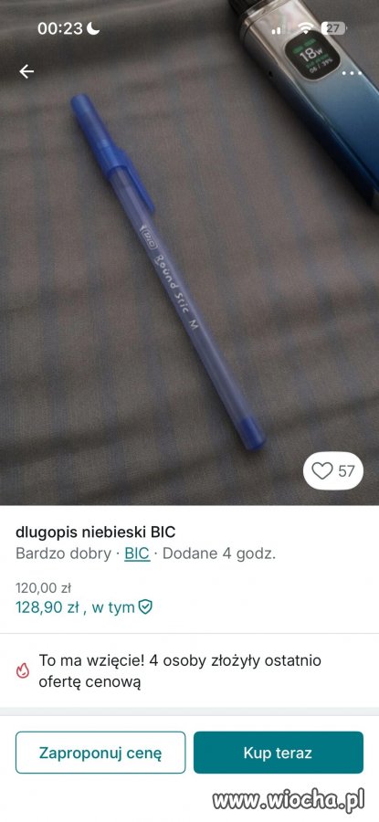 Dlaczego na Vinted można kupić długopis za 120 zł?
