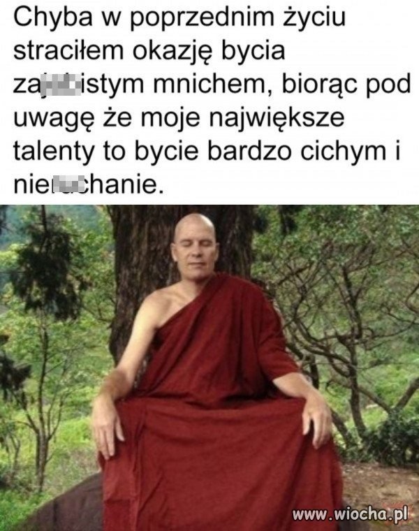 W tym życiu jestem mnichem