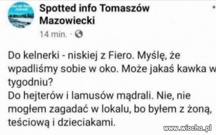 Nie mogłem zagadać w lokalu