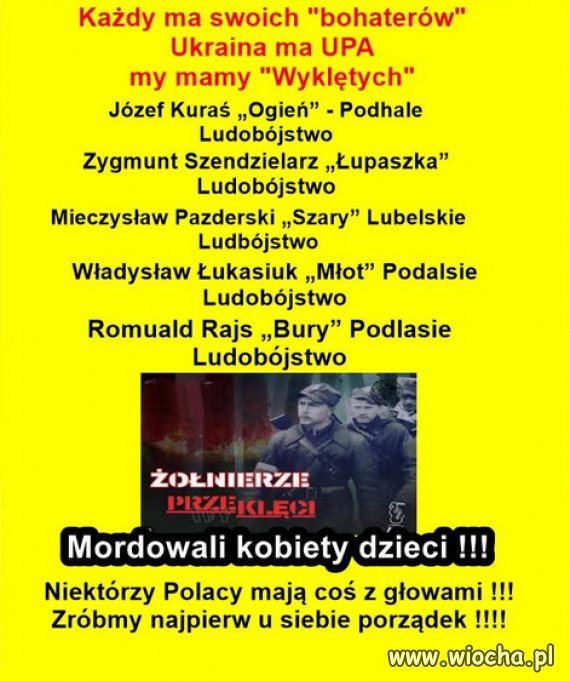Każdy ma swoich "bohaterów" Ukraina ma UPA, Polska "Wyklętych" !!! 