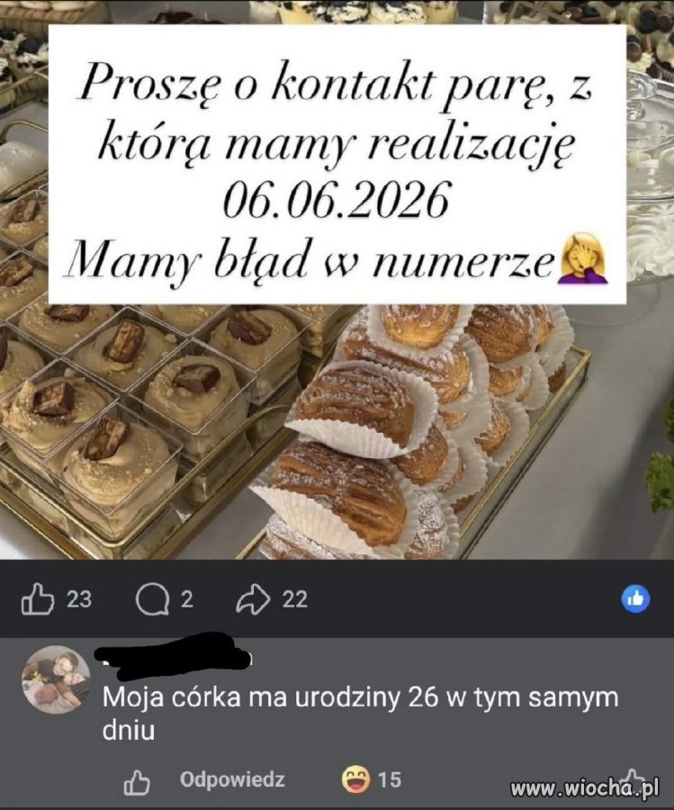 Proszę o kontakt, mamy błąd w numerze