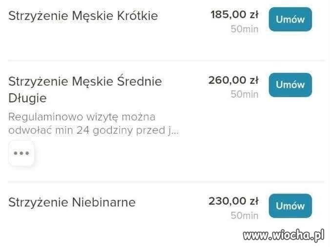 Strzyżenie męskie za prawie 300 zł