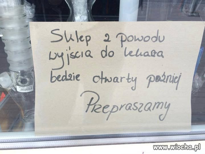 Sklep wyszedł do lekarza