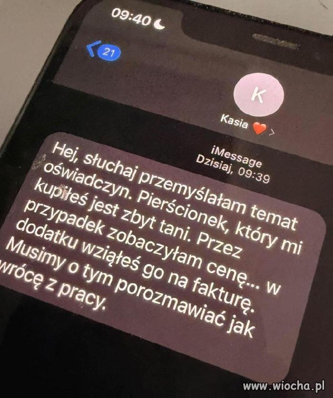 Pierścionek jest zbyt tani