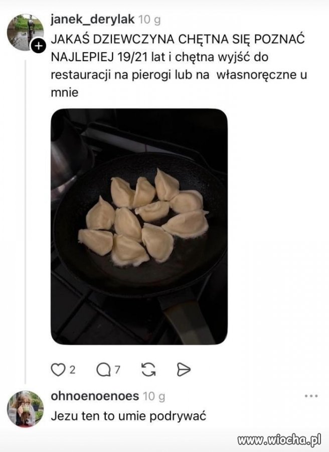 Podryw na własnoręcznie lepione pierogi