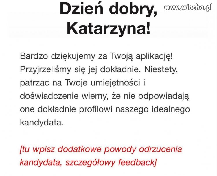 Tu wpisz dodatkowe powody odrzucenia